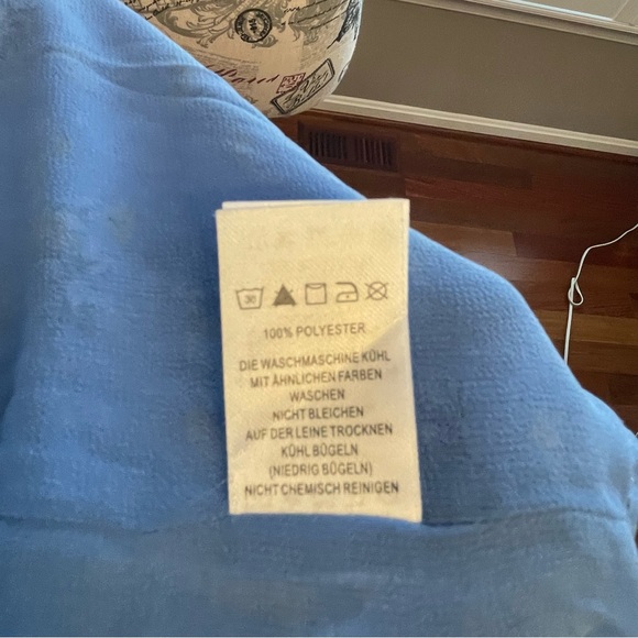 Elegant Floral Ruffle Blouse - Blue and Yellow - Picture 6 of 7